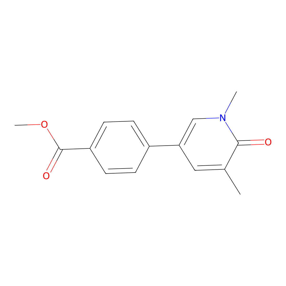 Methyl 4-(1,5-dimethyl-6-oxo-1,6-dihydropyridin-3-yl)benzoate molecular structure, CAS 2001079-73-6