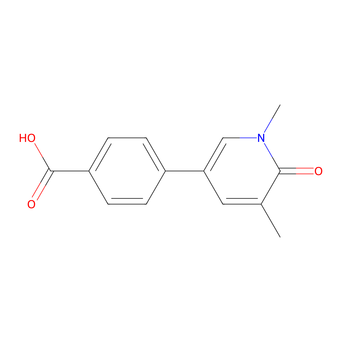 4-(1,6-Dihydro-1,5-dimethyl-6-oxo-3-pyridinyl)benzoic acid molecular structure, CAS 2001079-74-7