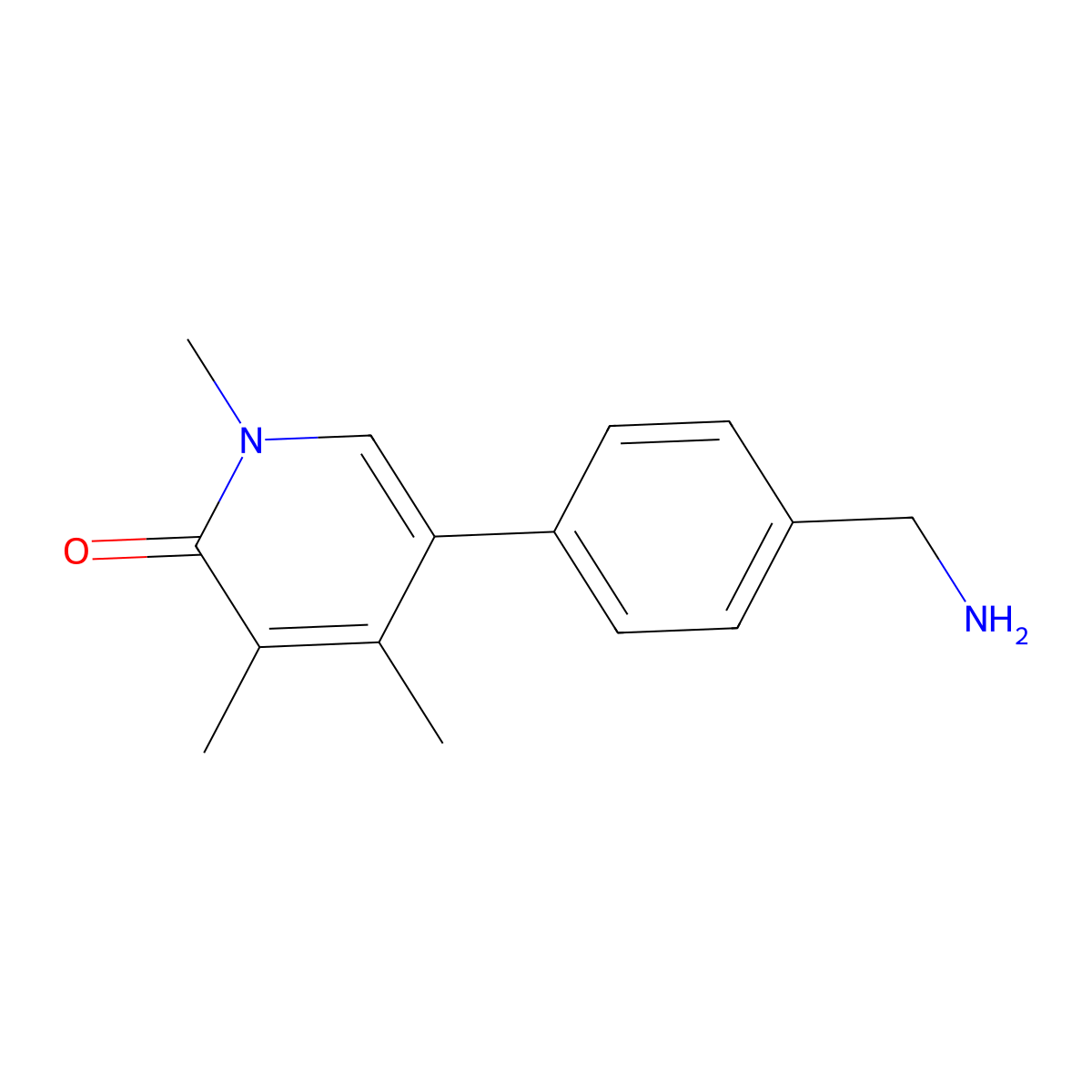 5-[4-(Aminomethyl)phenyl]-1,3,4-trimethyl-2(1h)-pyridinone molecular structure, CAS 2001080-16-4
