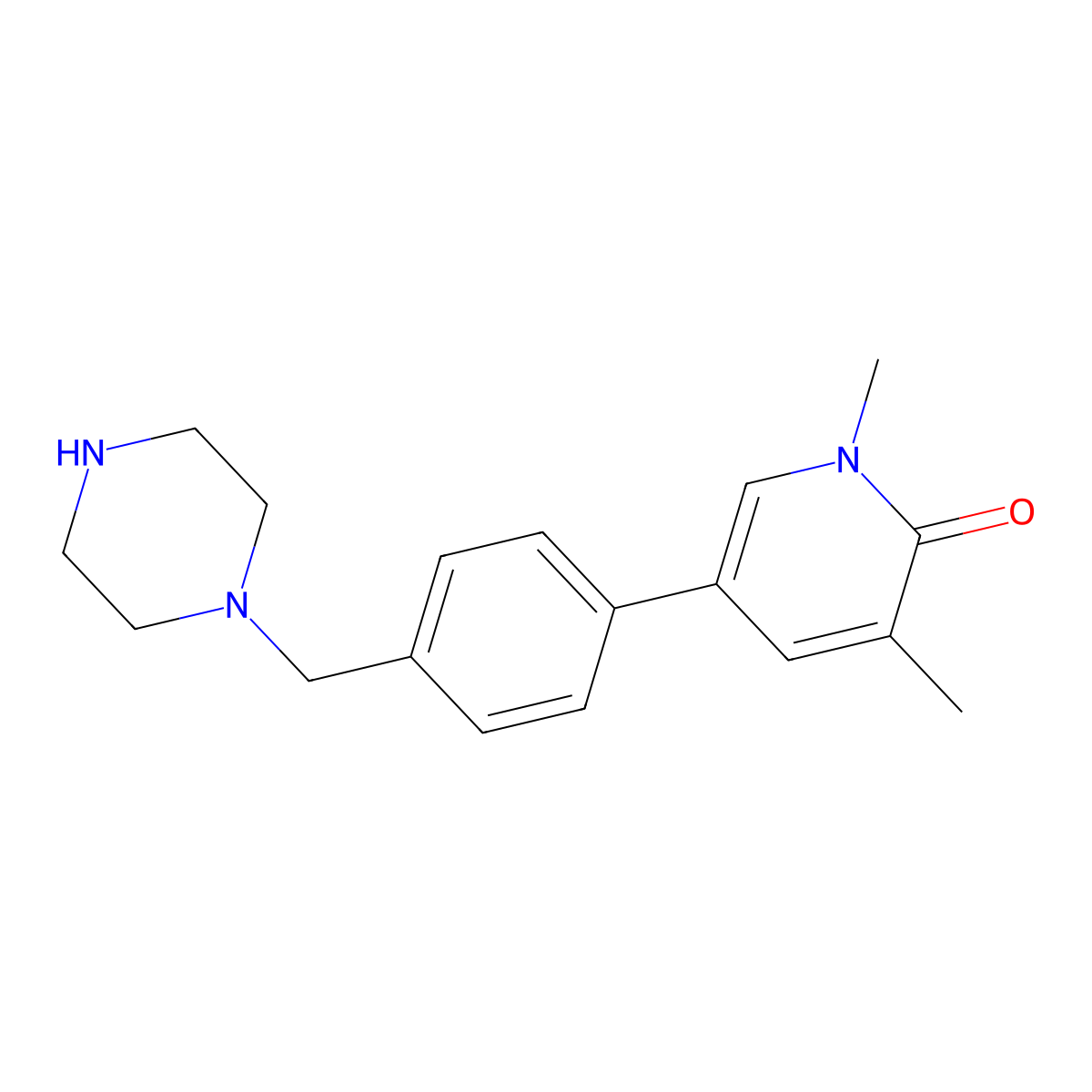 1,3-Dimethyl-5-[4-(1-piperazinylmethyl)phenyl]-2(1h)-pyridinone molecular structure, CAS 2001081-81-6