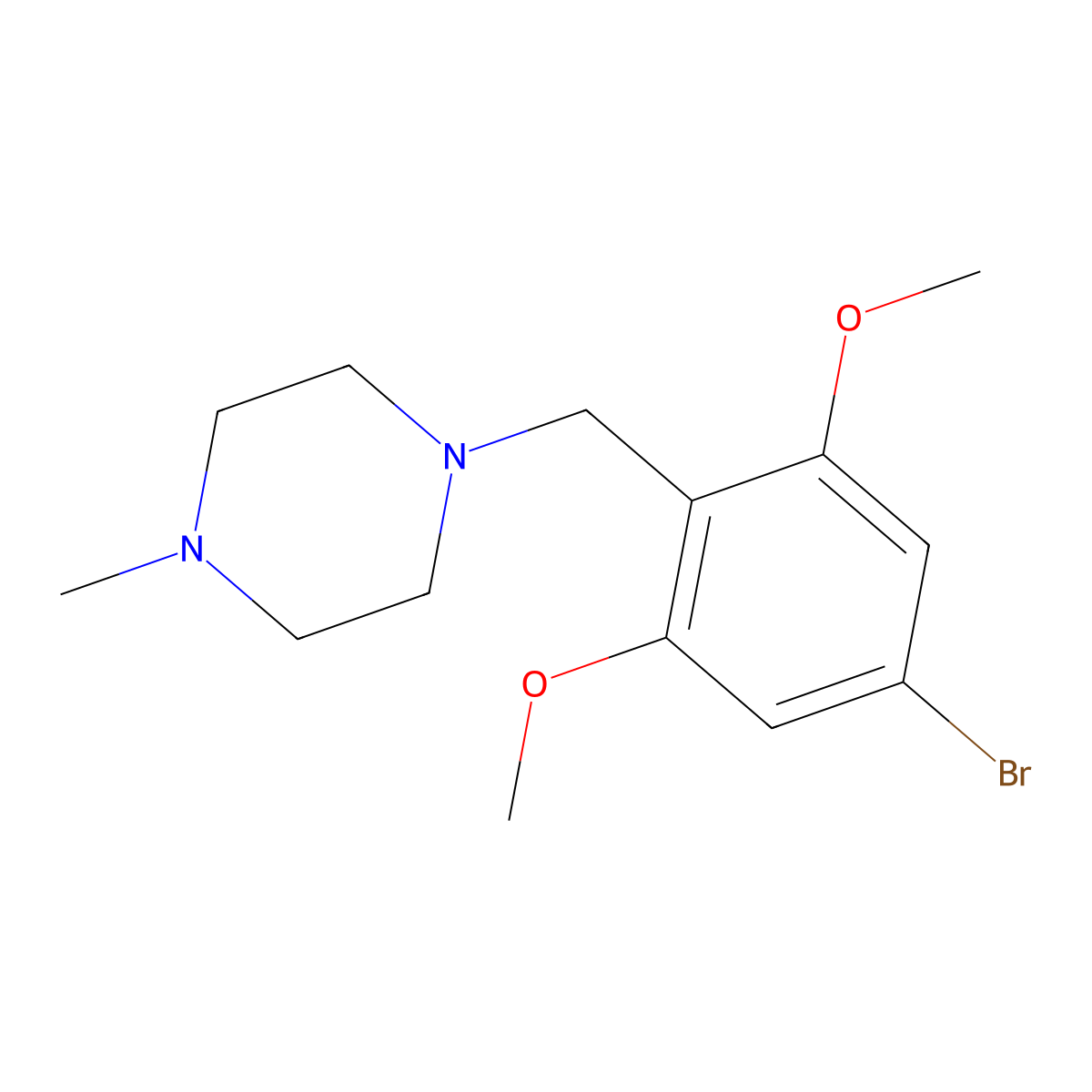 1-[(4-Bromo-2,6-dimethoxyphenyl)methyl]-4-methylpiperazine molecular structure, CAS 2001083-25-4