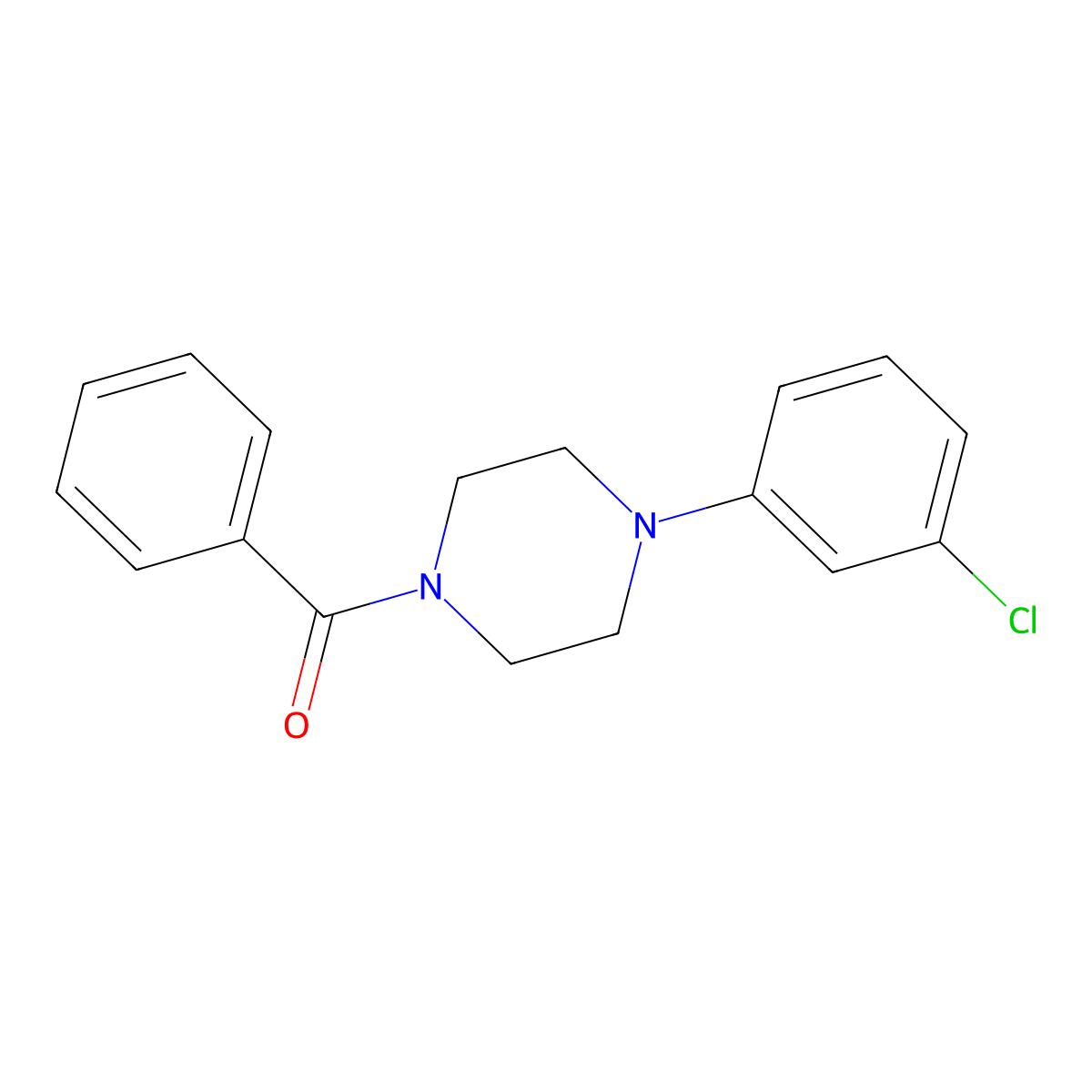 [4-(3-Chlorophenyl)piperazin-1-yl]-phenylmethanone molecular structure, CAS 20011-17-0