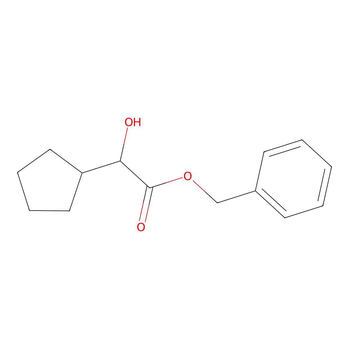 Benzyl (R)-2-Cyclopentyl-2-hydroxyacetate molecular structure, CAS 200112-56-7