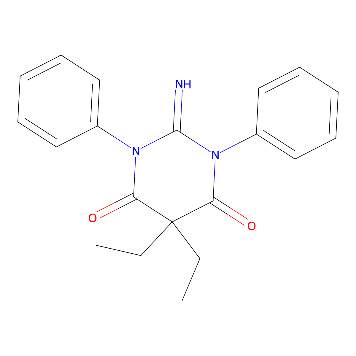 5,5-Diethyl-1,3-diphenyl-2-iminobarbituric Acid molecular structure, CAS 200116-26-3