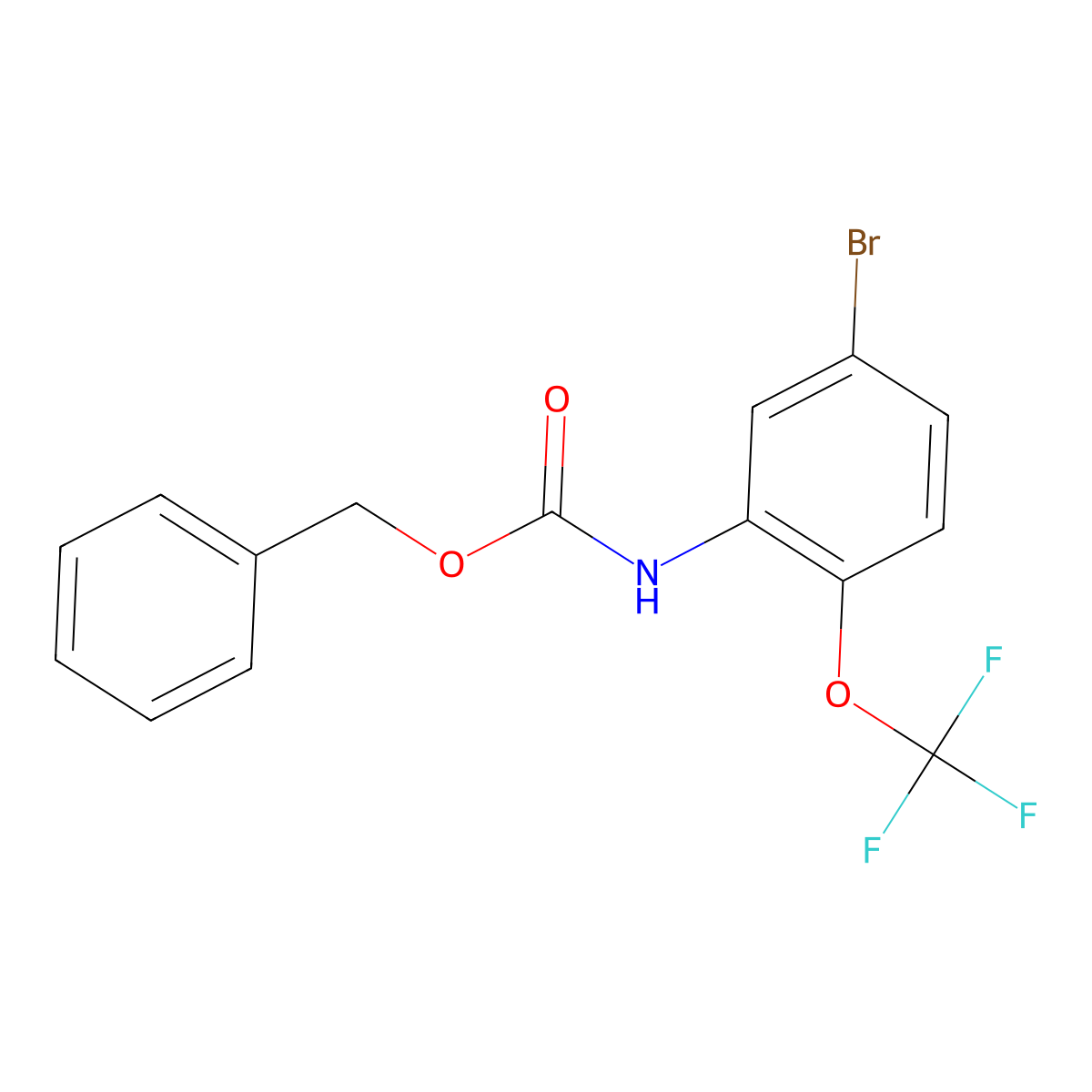 benzyl N-[5-bromo-2-(trifluoromethoxy)phenyl]carbamate molecular structure, CAS 2001199-87-5