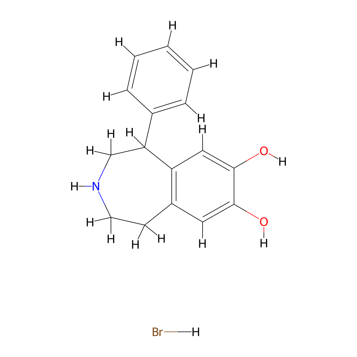 SKF 38393 hydrobromide molecular structure, CAS 20012-10-6
