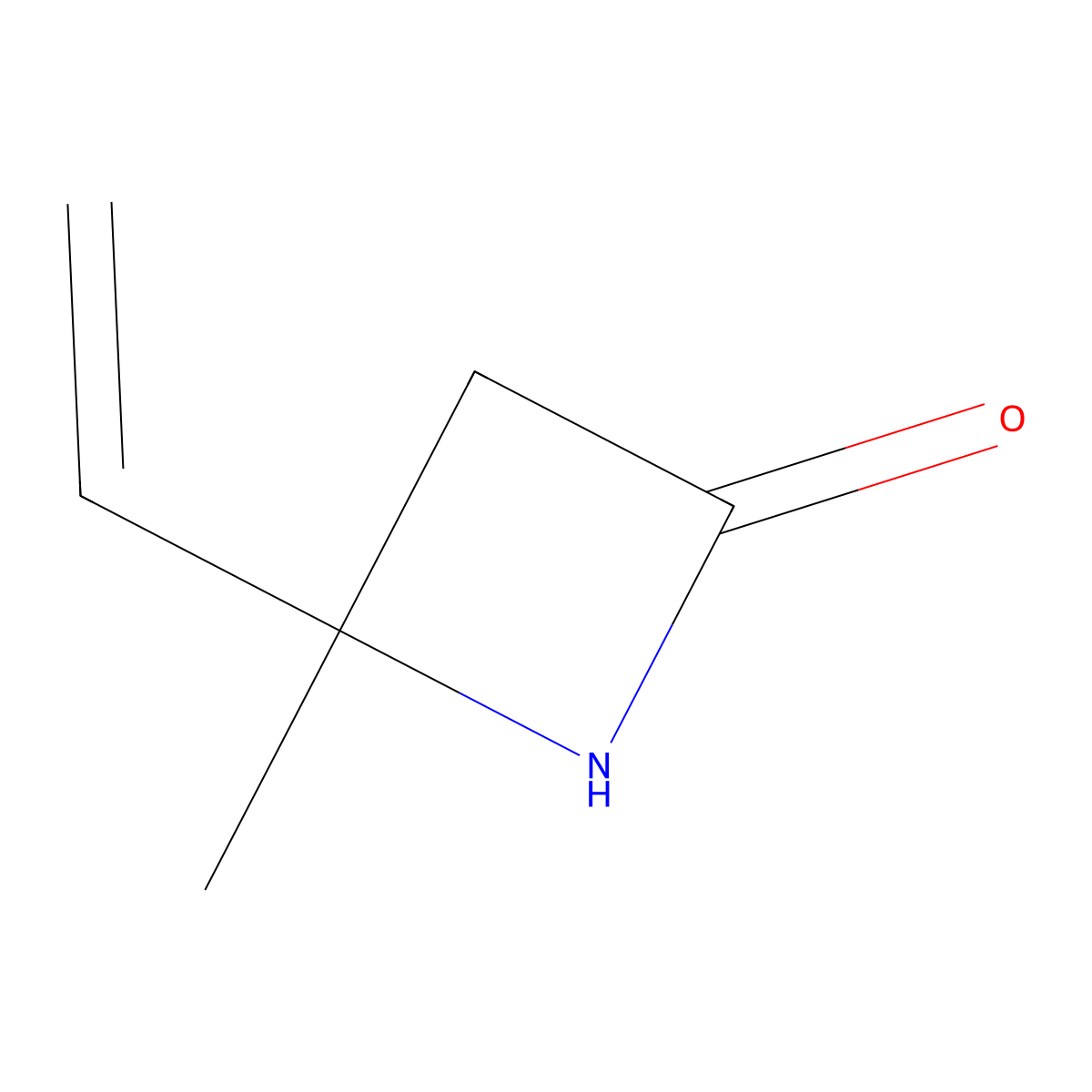 4-Ethenyl-4-methylazetidin-2-one molecular structure, CAS 20012-94-6
