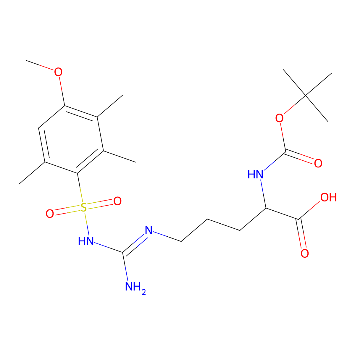 Boc-D-Arg(Mtr)-OH molecular structure, CAS 200122-49-2