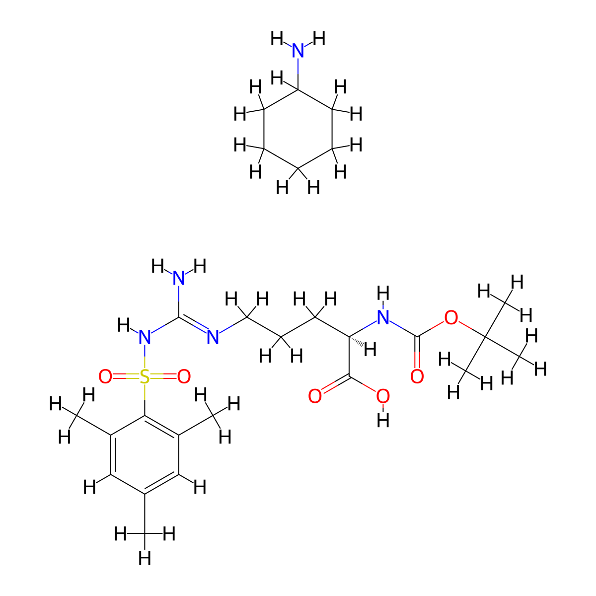 Boc-D-Arg(Mts)-OH Cha molecular structure, CAS 200122-86-7