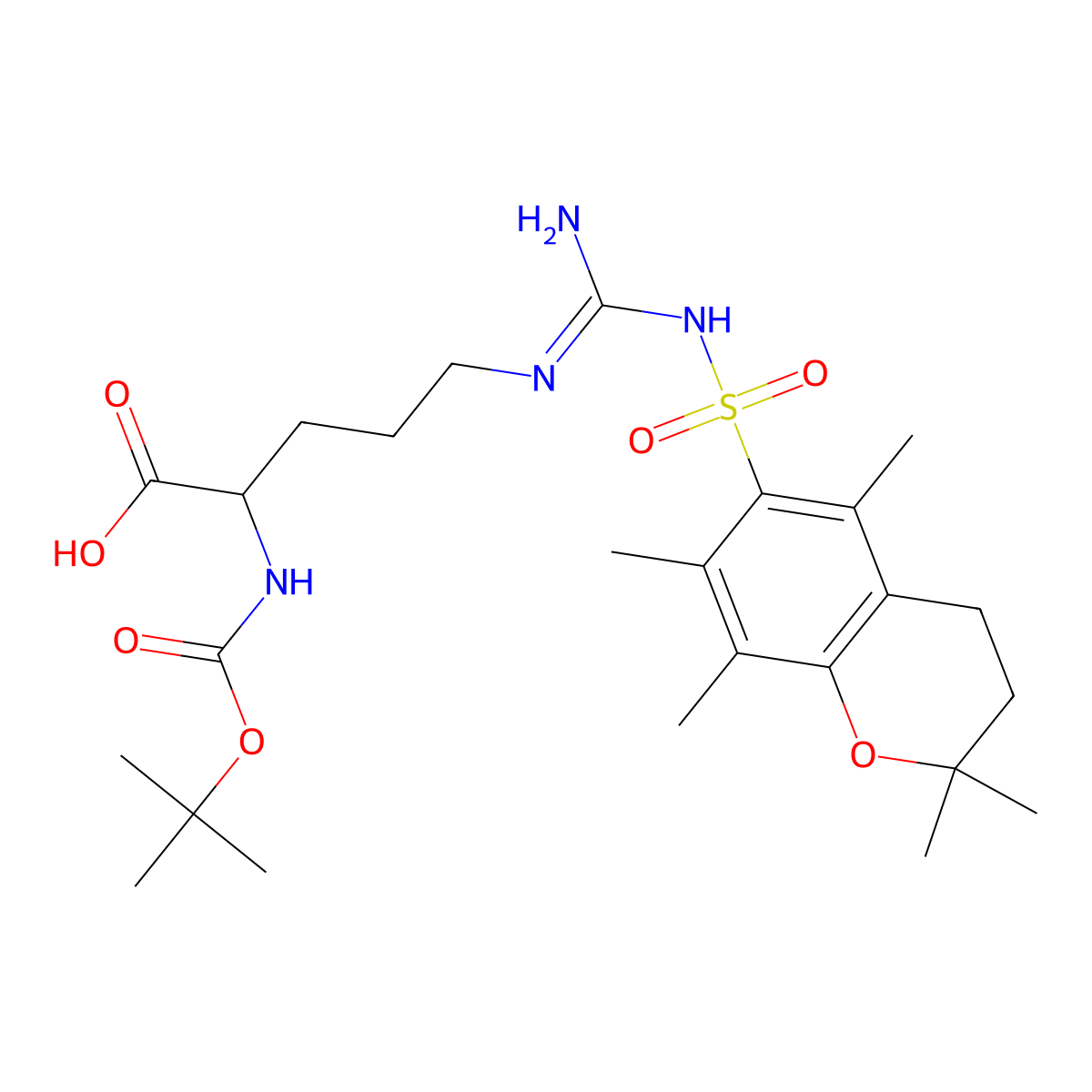 Boc-arg(pmc)-OH molecular structure, CAS 200125-12-8