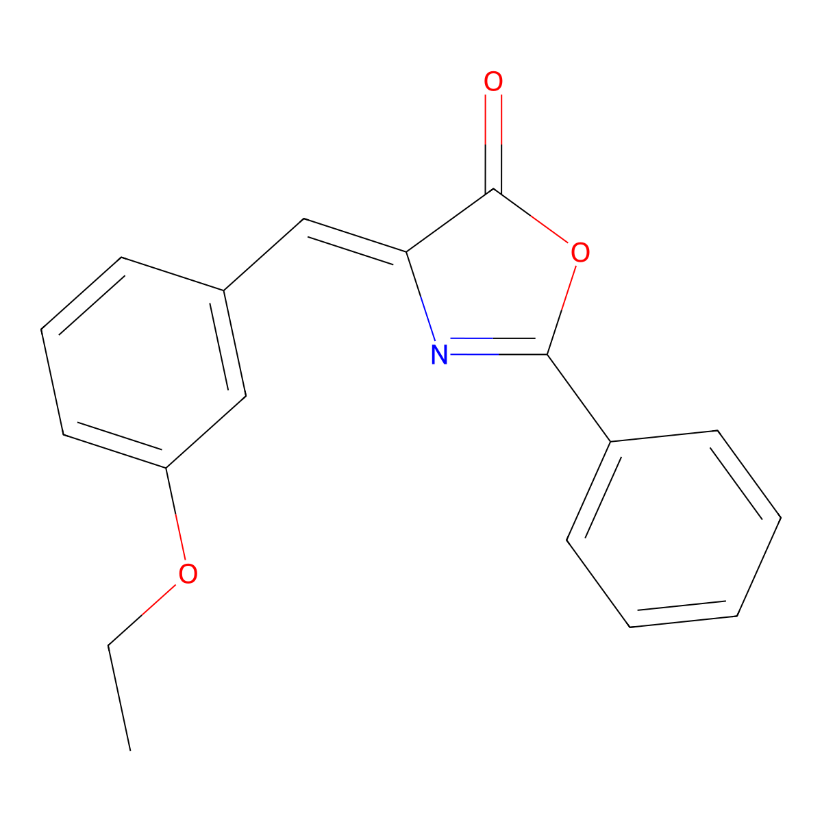 5(4H)-Oxazolone, 4-[(3-ethoxyphenyl)methylene]-2-phenyl- molecular structure, CAS 200126-69-8