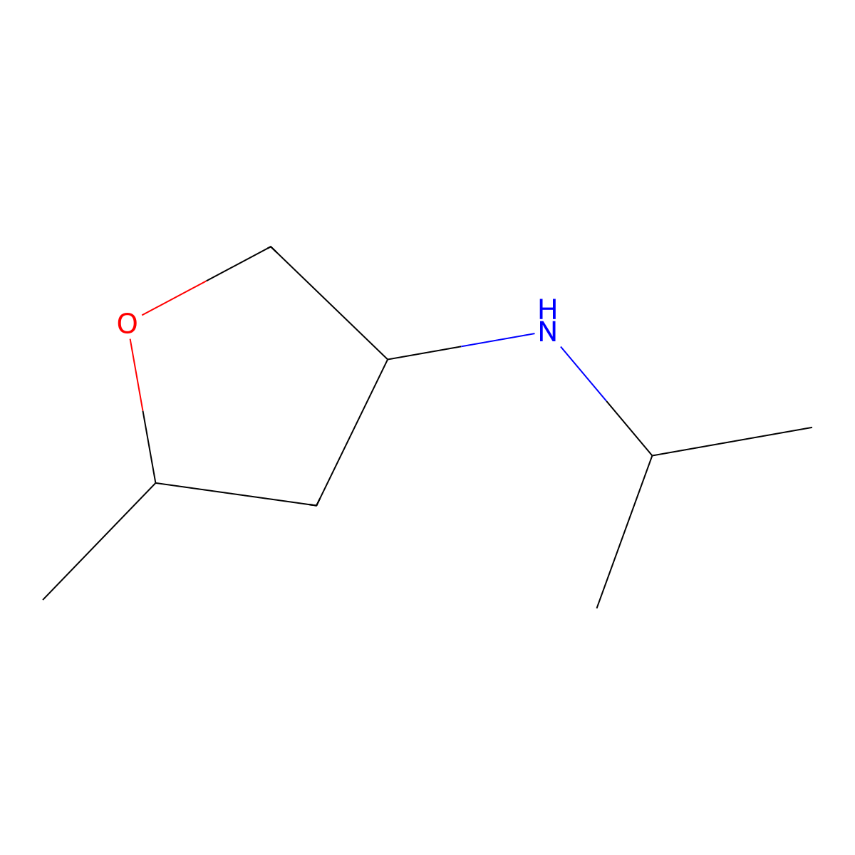 5-methyl-N-(propan-2-yl)oxolan-3-amine, Mixture of diastereomers molecular structure, CAS 2001268-78-4