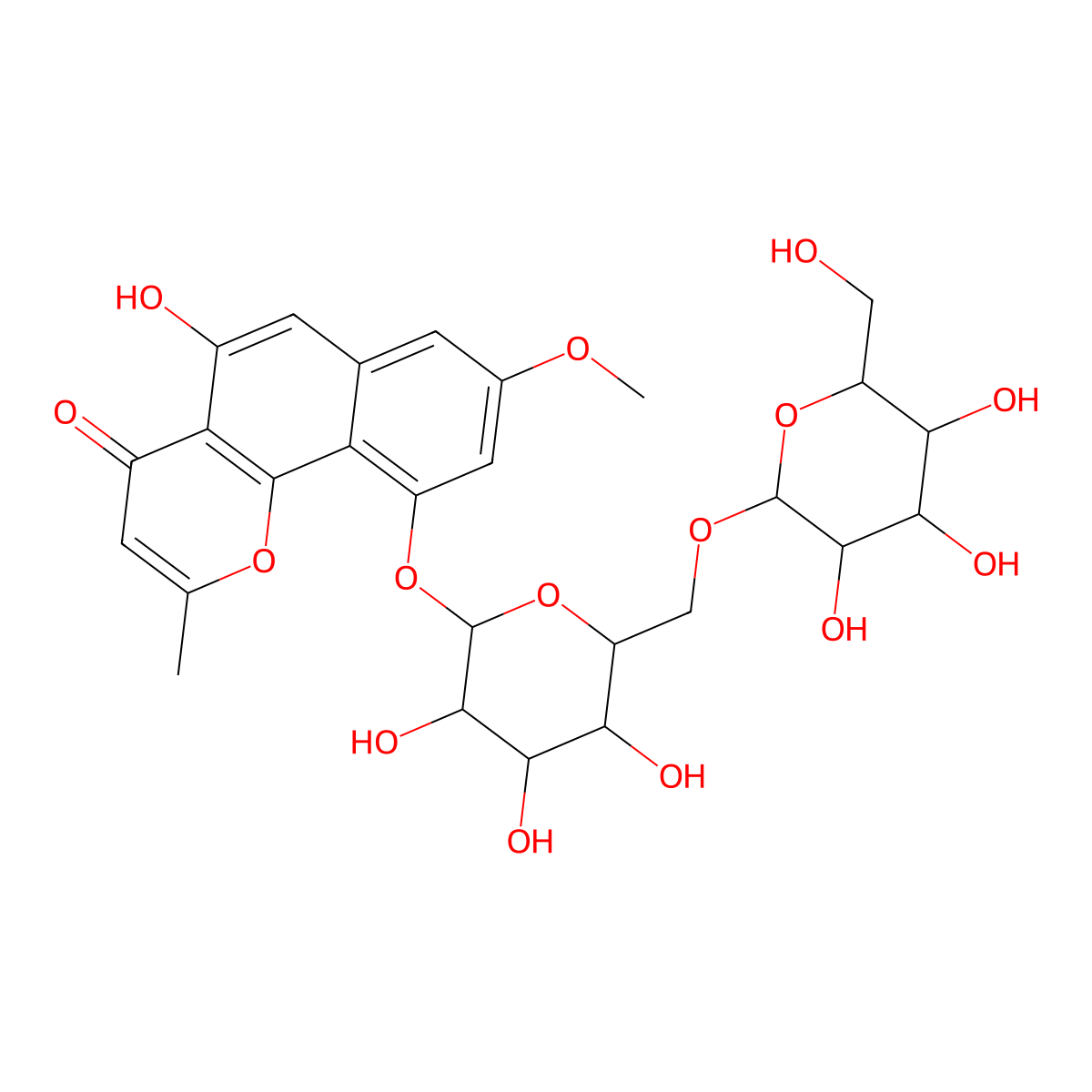 Isorubrofusarin 10-gentiobioside molecular structure, CAS 200127-93-1