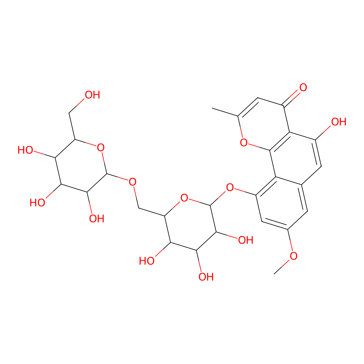 Isorubrofusarin 10-gentiobioside molecular structure, CAS 200127-93-1