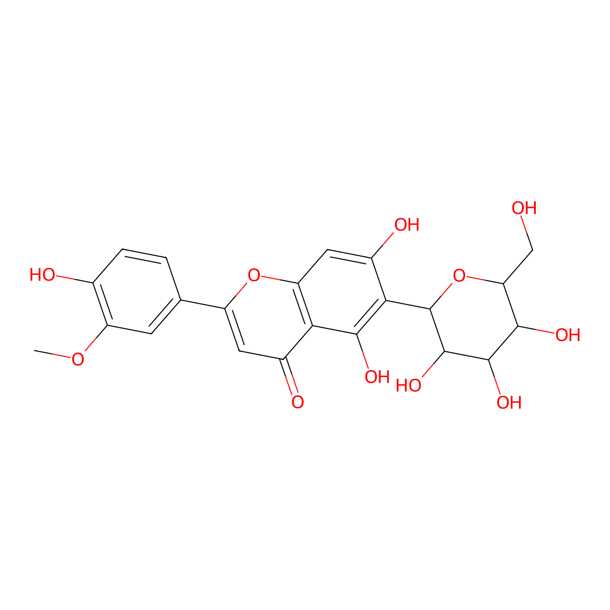 Isoscoparin molecular structure, CAS 20013-23-4