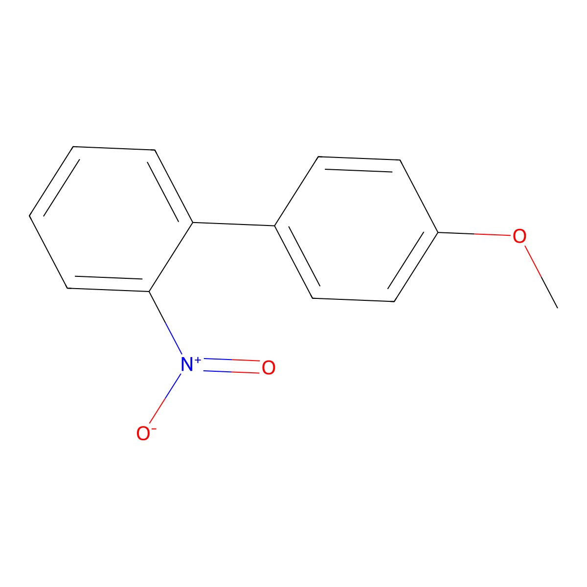 4'-Methoxy-2-nitrobiphenyl molecular structure, CAS 20013-55-2