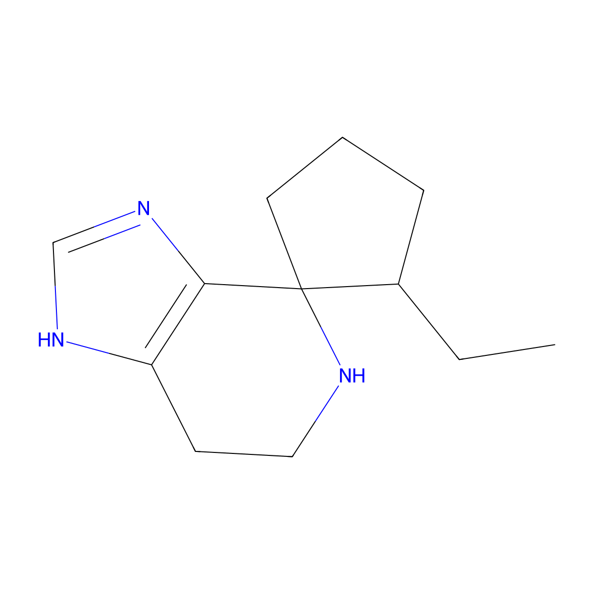 5-Ethyl-3',5',6',7'-tetrahydrospiro[cyclopentane-1,4'-imidazo[4,5-c]pyridine] molecular structure, CAS 2001306-27-8