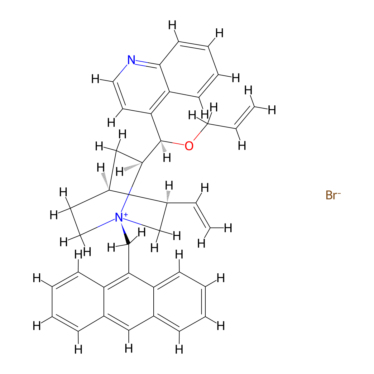 O(9)-Allyl-N-9-anthracenylcinchonidinium bromide molecular structure, CAS 200132-54-3