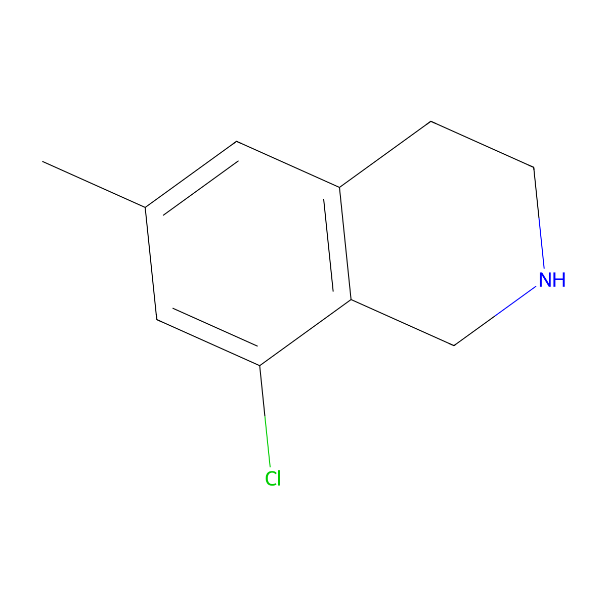 8-Chloro-6-methyl-1,2,3,4-tetrahydroisoquinoline molecular structure, CAS 2001327-01-9