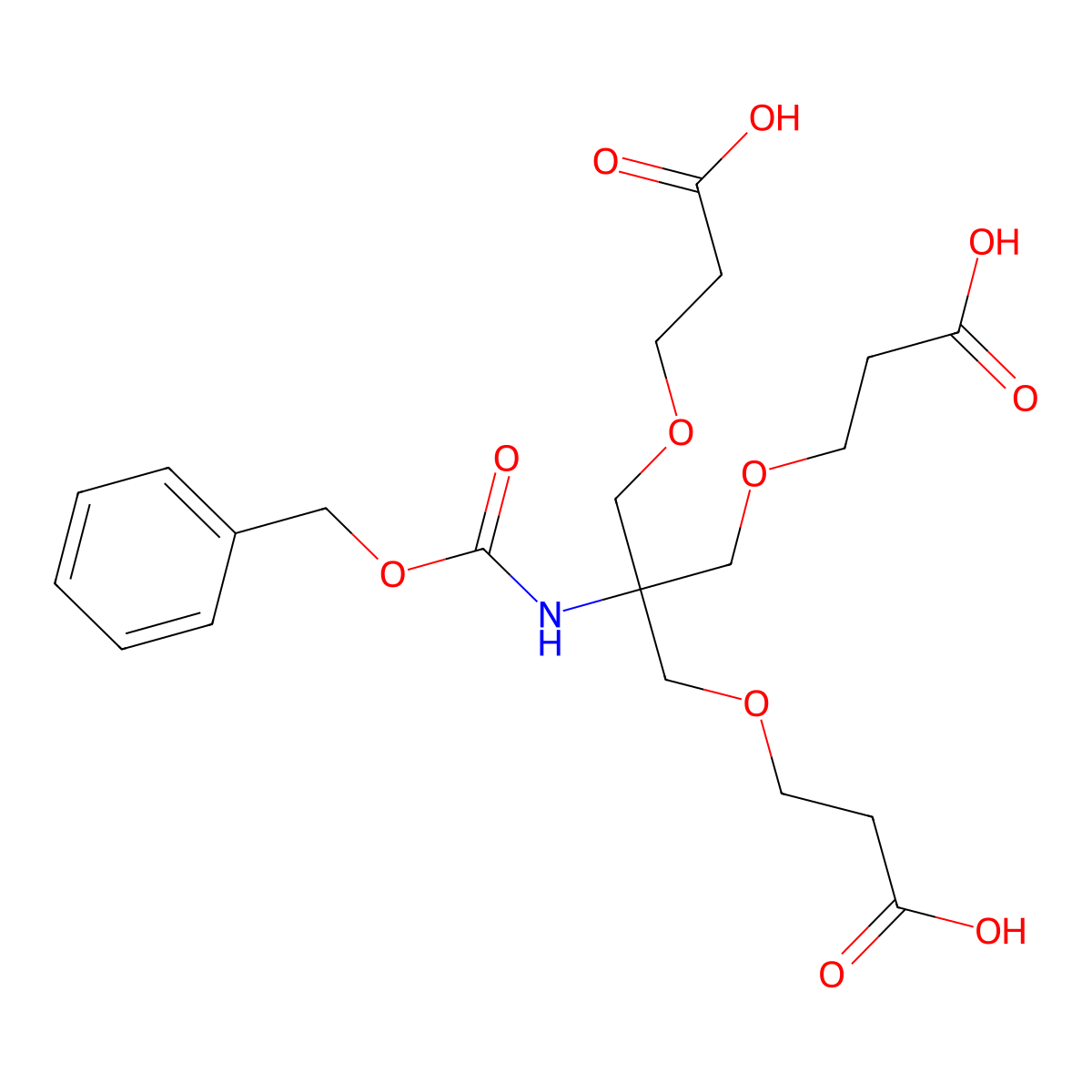 3-[2-Benzyloxycarbonylamino-3-(2-carboxy-ethoxy)-2-(2-carboxy-ethoxymethyl)-propoxy]-propionic acid molecular structure, CAS 200133-16-0