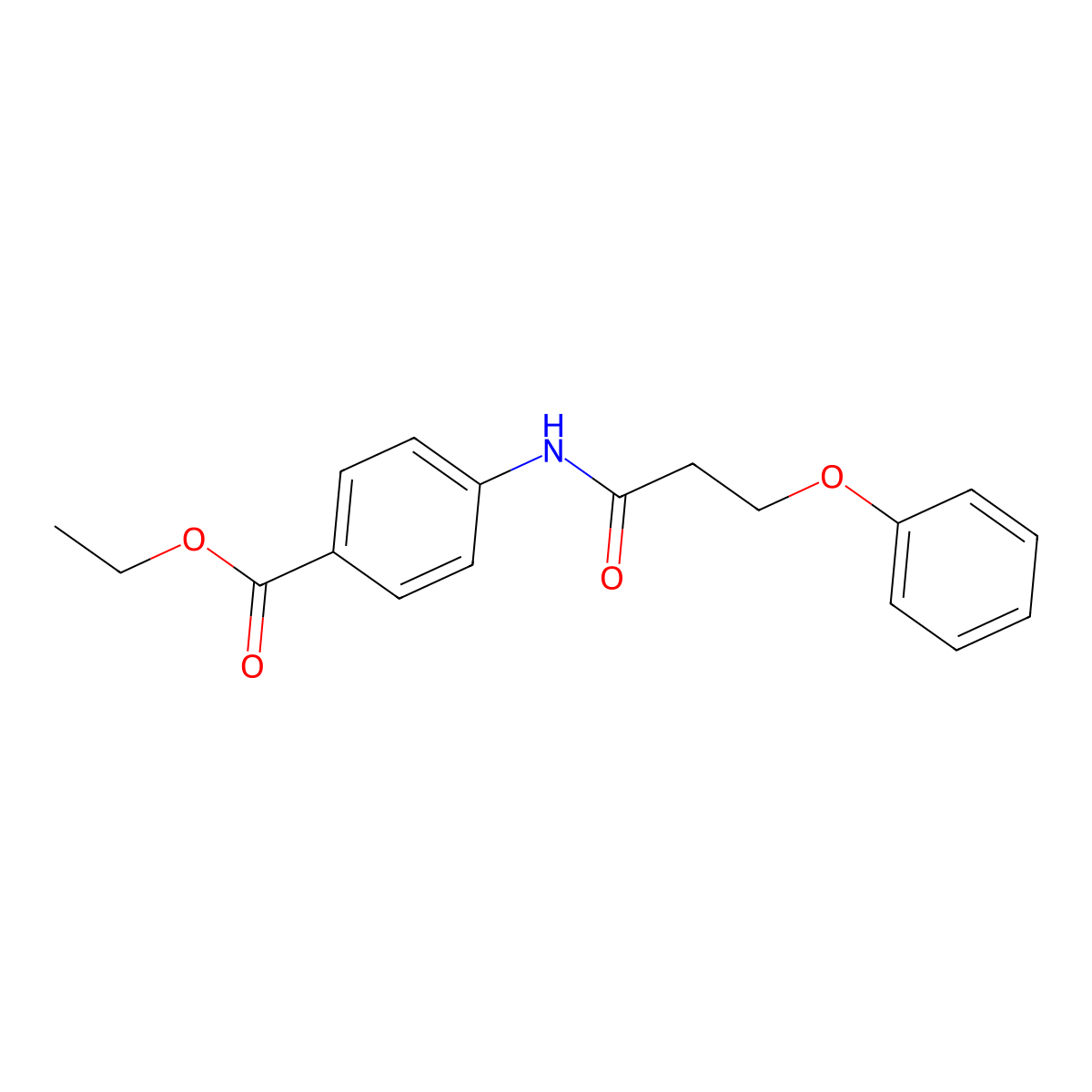 Ethyl 4-(3-phenoxypropanamido)benzoate molecular structure, CAS 200133-92-2