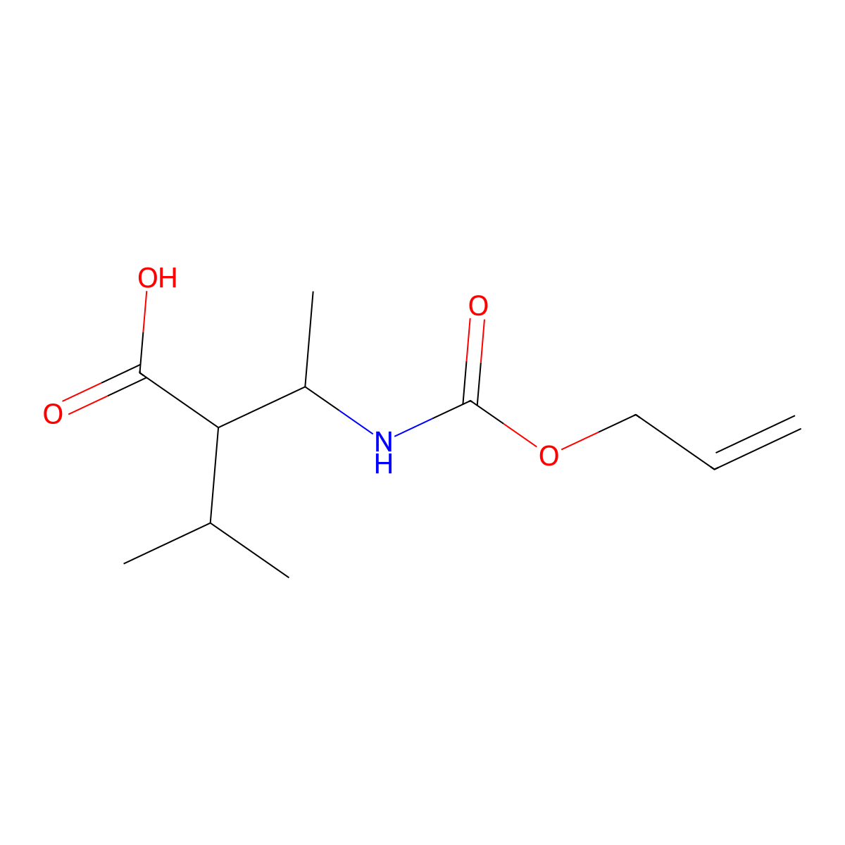 3-Methyl-2-(1-{[(prop-2-en-1-yloxy)carbonyl]amino}ethyl)butanoic acid molecular structure, CAS 2001335-43-7