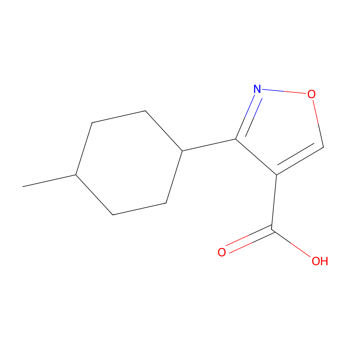 3-(4-Methylcyclohexyl)-1,2-oxazole-4-carboxylic acid molecular structure, CAS 2001478-42-6