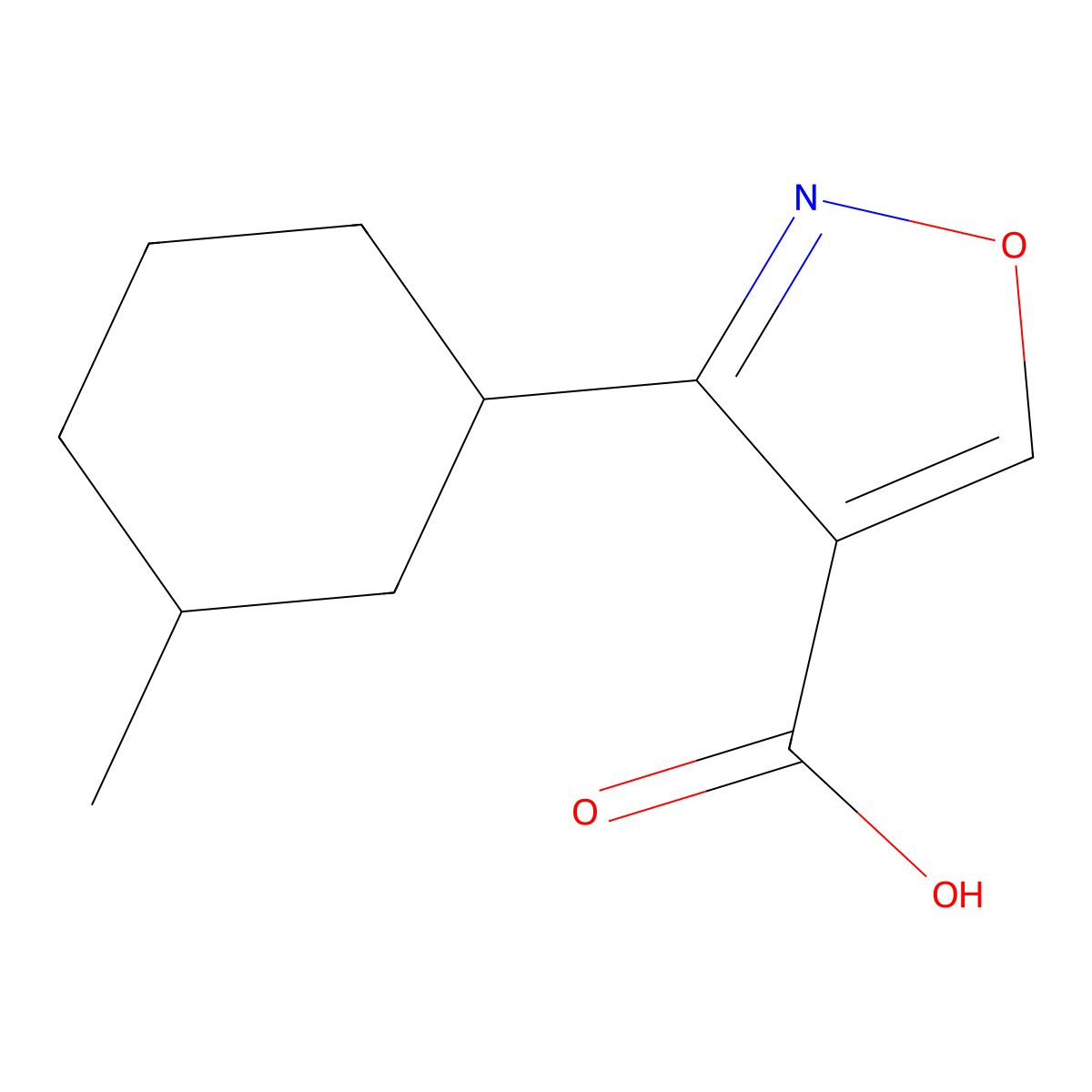3-(3-Methylcyclohexyl)-1,2-oxazole-4-carboxylic acid molecular structure, CAS 2001492-14-2