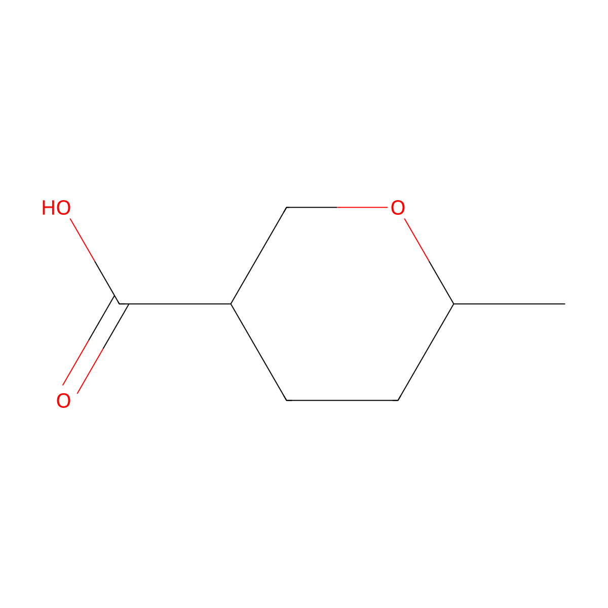 6-Methyltetrahydro-2h-pyran-3-carboxylic acid molecular structure, CAS 2001496-61-1