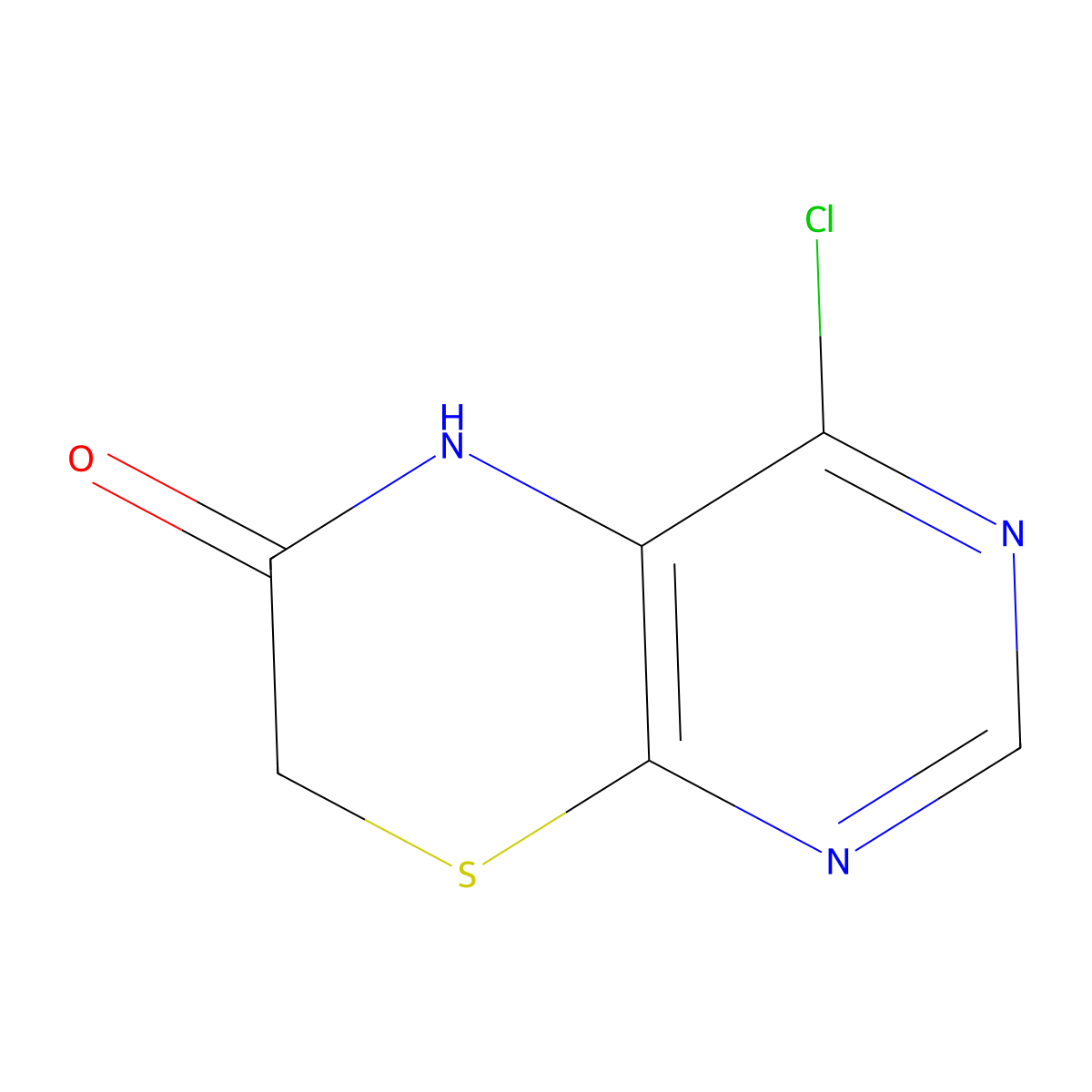4-chloro-5H,6H,7H-pyrimido(4,5-b)(1,4)thiazin-6-one molecular structure, CAS 20015-70-7