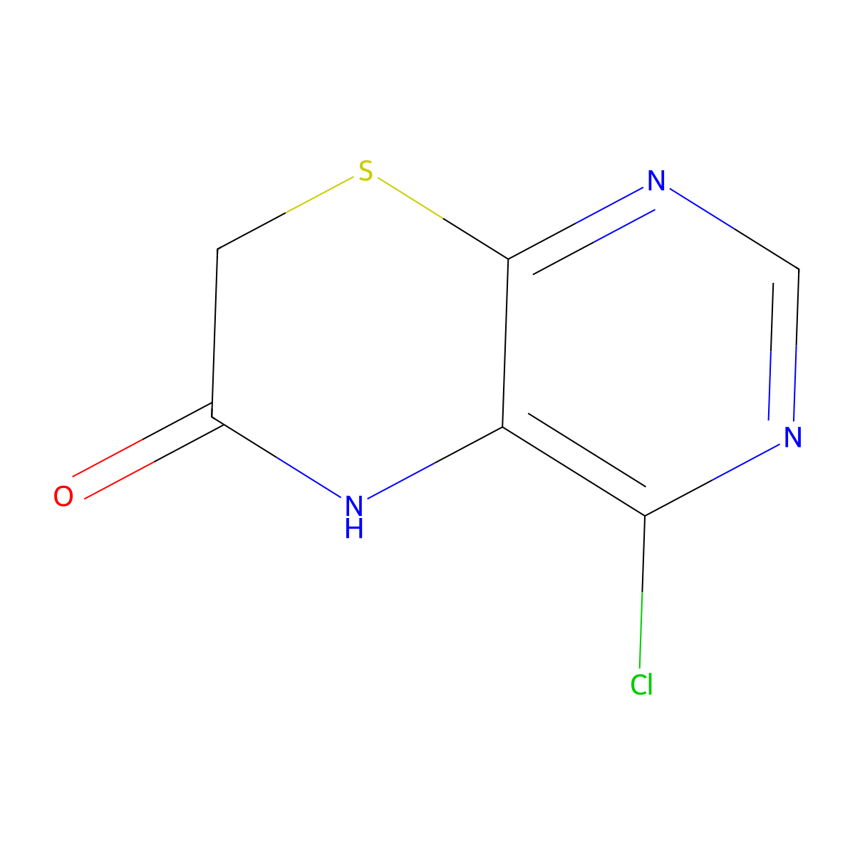 4-chloro-5H,6H,7H-pyrimido(4,5-b)(1,4)thiazin-6-one molecular structure, CAS 20015-70-7