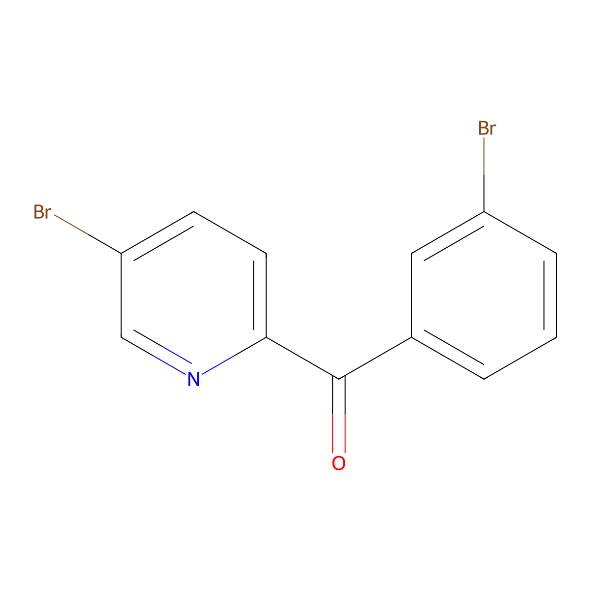 (3-Bromophenyl)(5-bromopyridin-2-yl)methanone molecular structure, CAS 2001519-25-9
