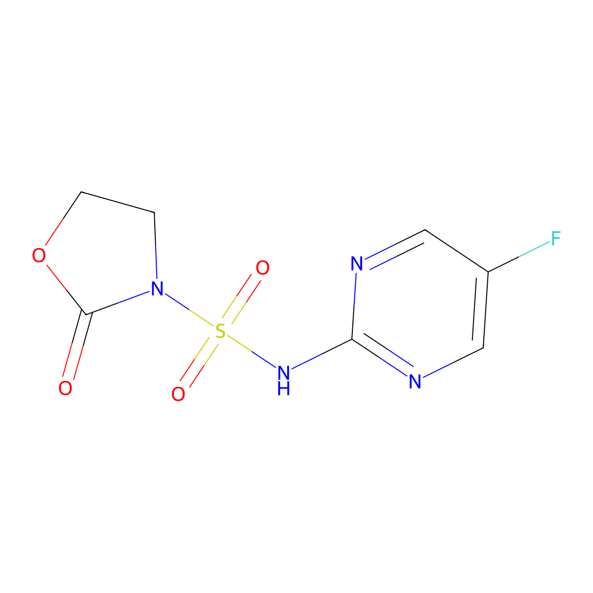 N-(5-Fluoropyrimidin-2-YL)-2-oxooxazolidine-3-sulfonamide molecular structure, CAS 2001545-09-9