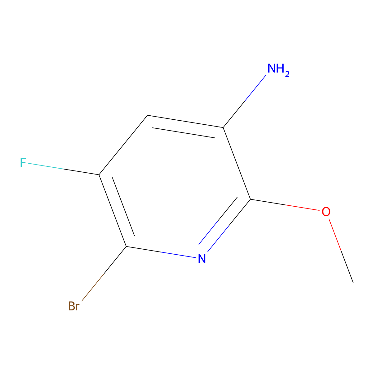 6-Bromo-5-fluoro-2-methoxypyridin-3-amine molecular structure, CAS 2001545-47-5