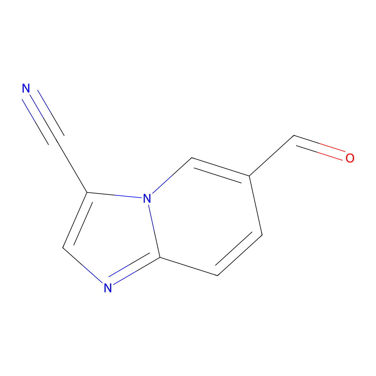6-Formylimidazo[1,2-A]pyridine-3-carbonitrile molecular structure, CAS 2001563-13-7