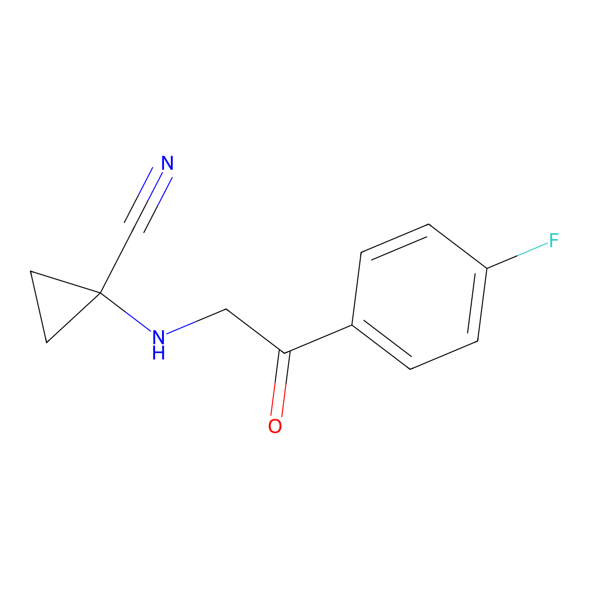 1-((2-(4-Fluorophenyl)-2-oxoethyl)amino)cyclopropane-1-carbonitrile molecular structure, CAS 2001563-14-8