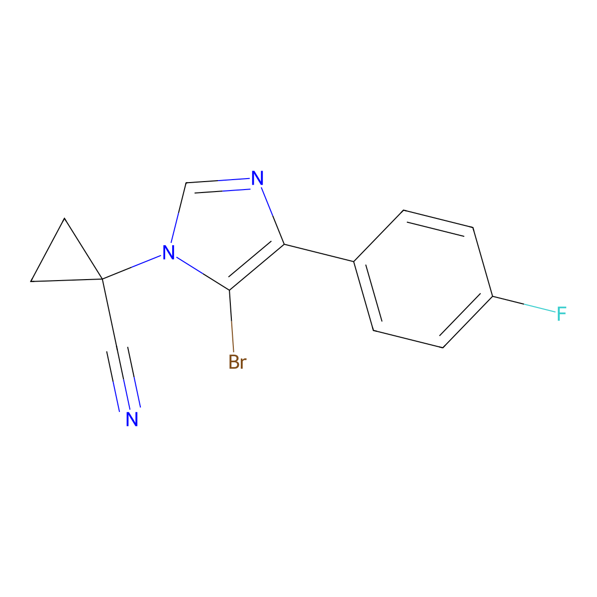 1-(5-Bromo-4-(4-fluorophenyl)-1H-imidazol-1-YL)cyclopropane-1-carbonitrile molecular structure, CAS 2001563-17-1