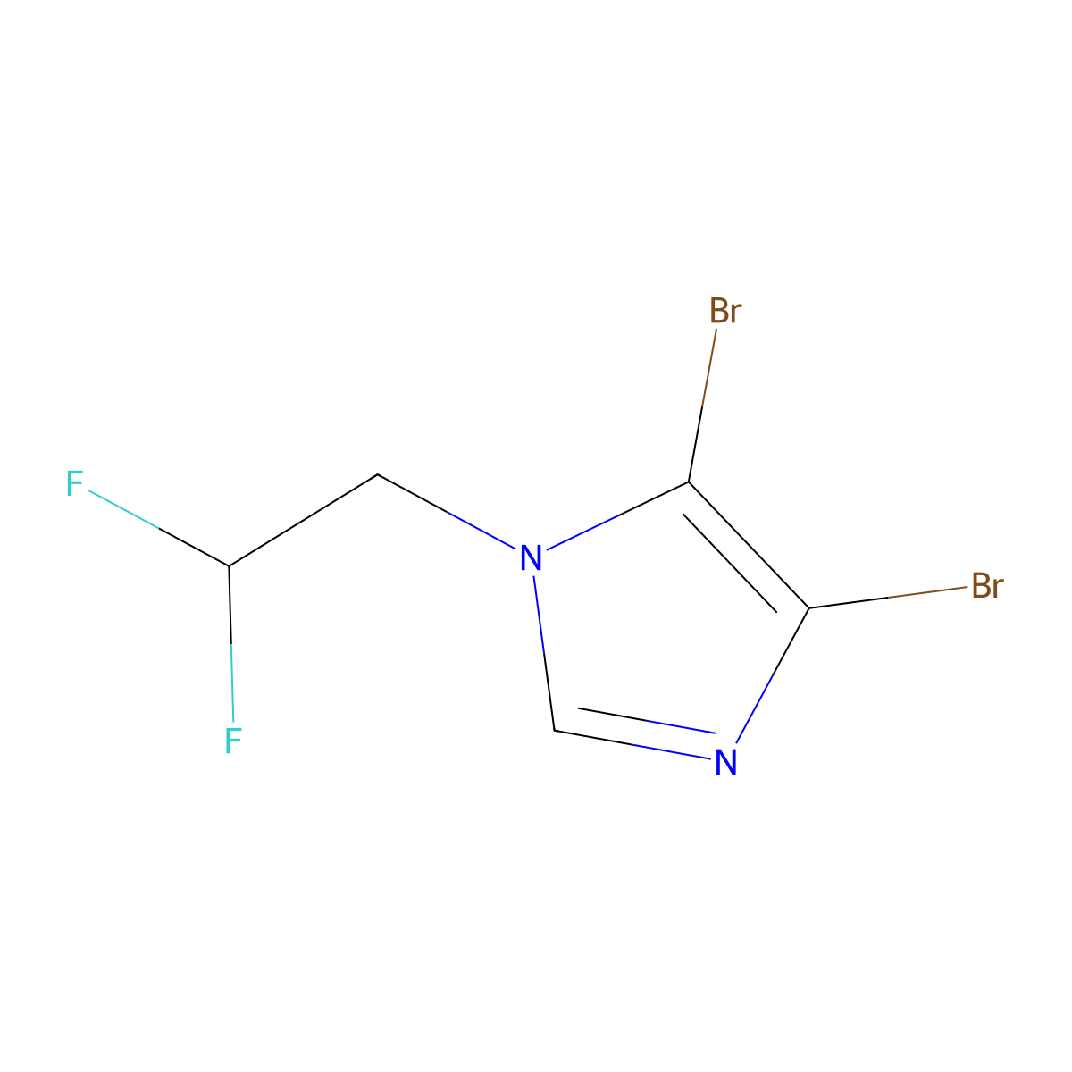 4,5-Dibromo-1-(2,2-difluoroethyl)-1H-imidazole molecular structure, CAS 2001563-34-2