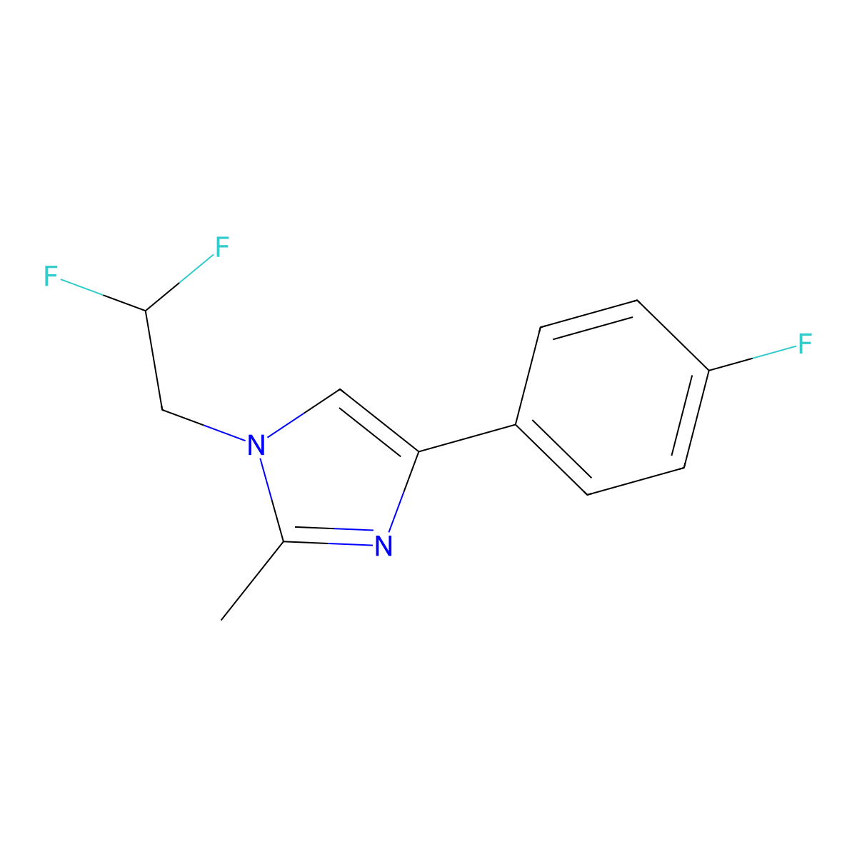 1-(2,2-Difluoroethyl)-4-(4-fluorophenyl)-2-methyl-1H-imidazole molecular structure, CAS 2001563-43-3