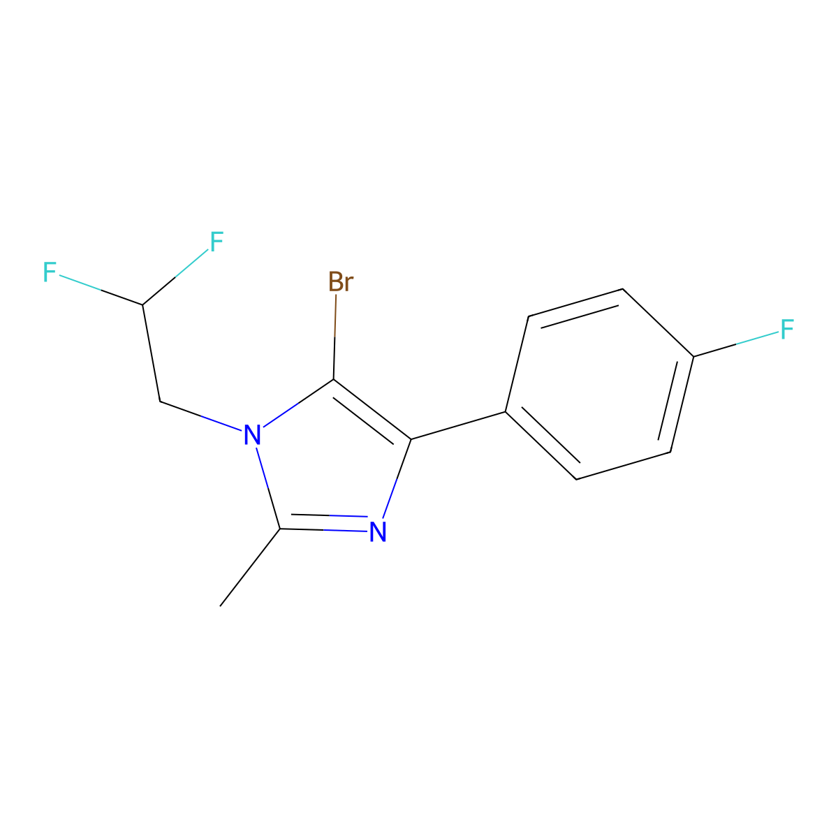 5-Bromo-1-(2,2-difluoroethyl)-4-(4-fluorophenyl)-2-methyl-1H-imidazole molecular structure, CAS 2001563-44-4