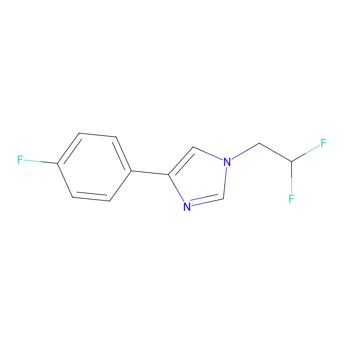 1-(2,2-Difluoroethyl)-4-(4-fluorophenyl)-1H-imidazole molecular structure, CAS 2001563-45-5