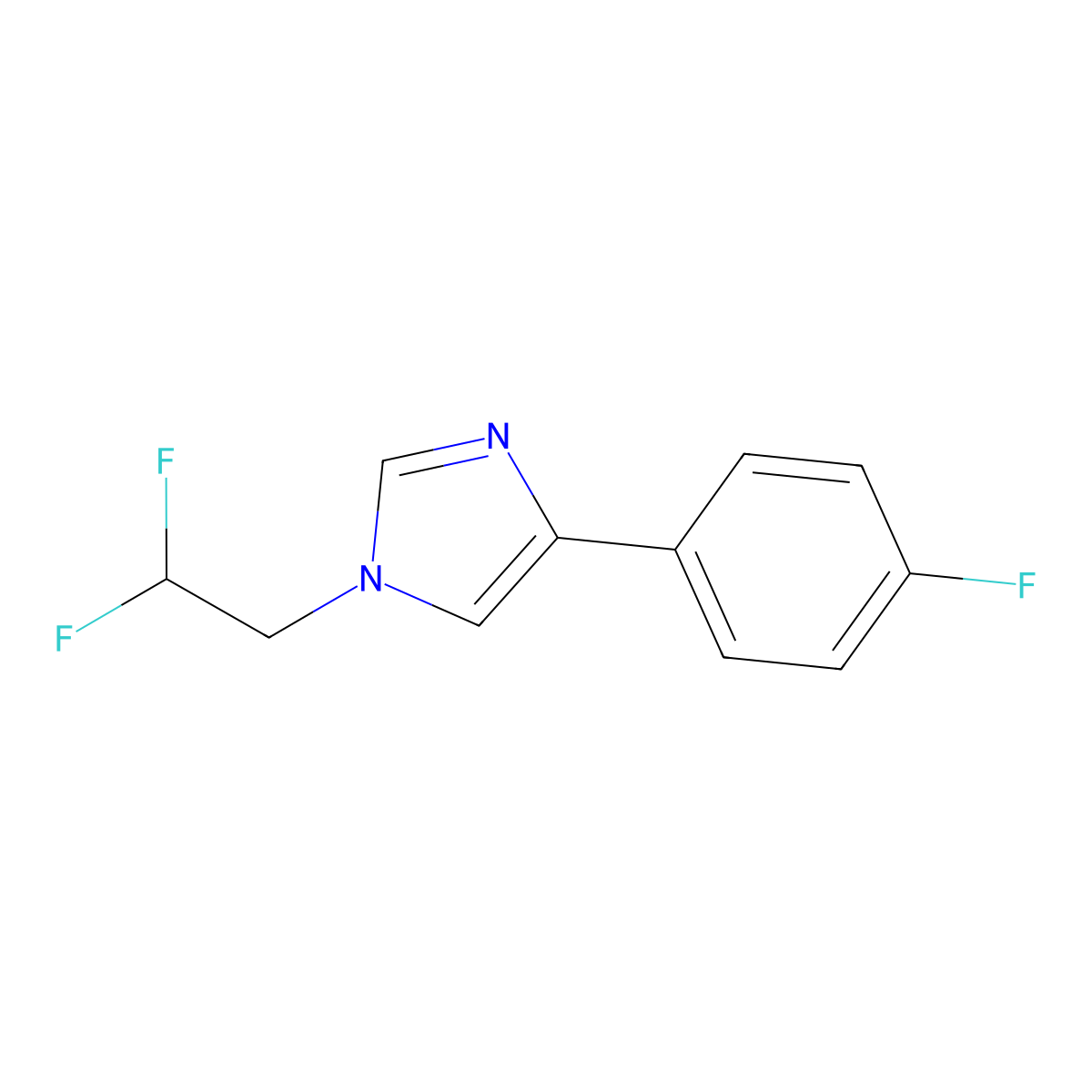 1-(2,2-Difluoroethyl)-4-(4-fluorophenyl)-1H-imidazole molecular structure, CAS 2001563-45-5