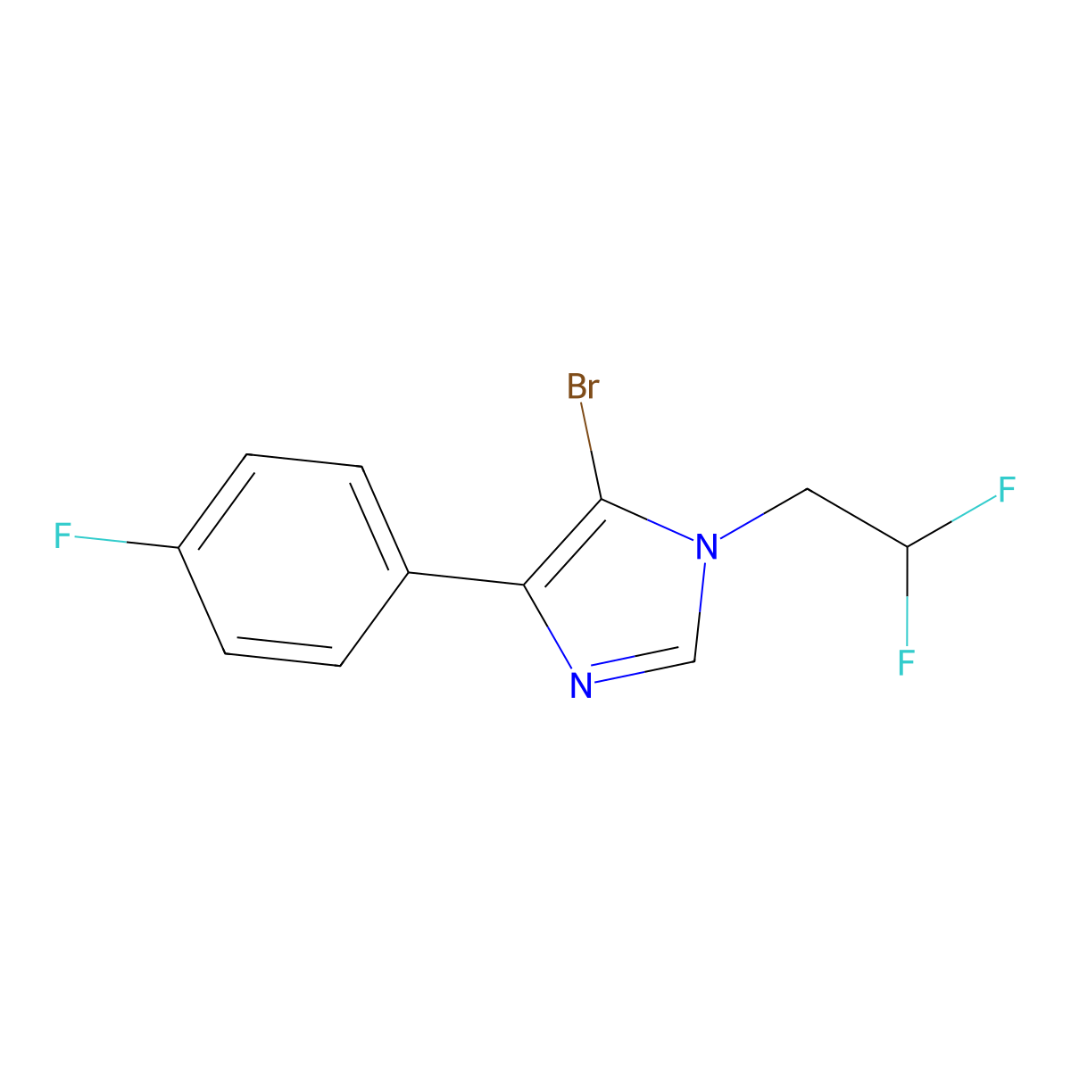 5-Bromo-1-(2,2-difluoroethyl)-4-(4-fluorophenyl)-1H-imidazole molecular structure, CAS 2001563-46-6