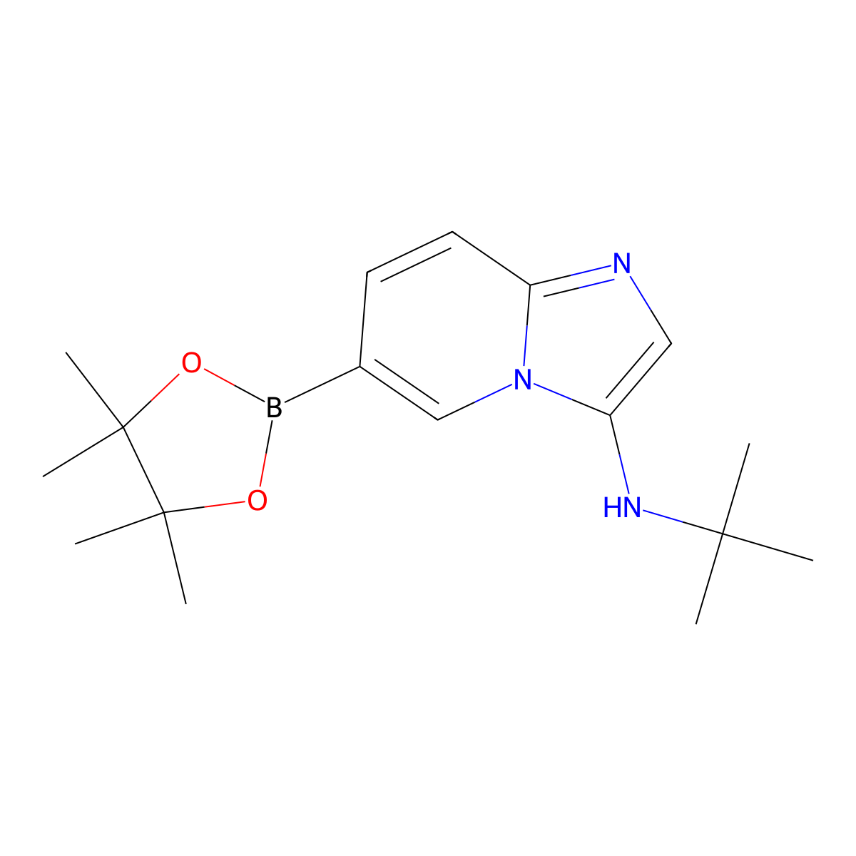 N-(Tert-butyl)-6-(4,4,5,5-tetramethyl-1,3,2-dioxaborolan-2-YL)imidazo[1,2-A]pyridin-3-amine molecular structure, CAS 2001563-49-9