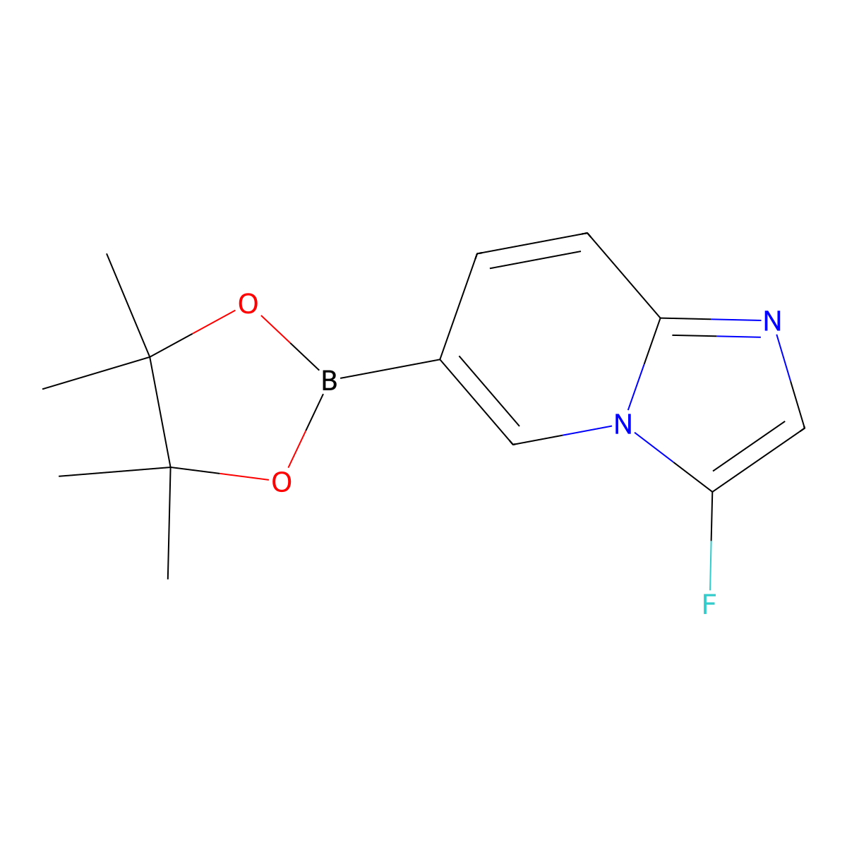 3-Fluoro-6-(4,4,5,5-tetramethyl-1,3,2-dioxaborolan-2-yl)imidazo[1,2-a]pyridine molecular structure, CAS 2001563-57-9