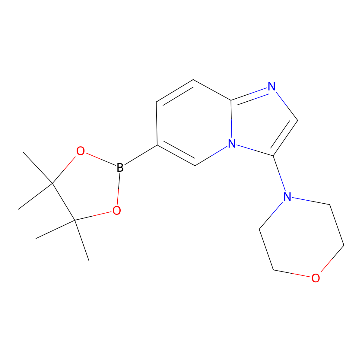4-(6-(4,4,5,5-Tetramethyl-1,3,2-dioxaborolan-2-YL)imidazo[1,2-A]pyridin-3-YL)morpholine molecular structure, CAS 2001563-58-0