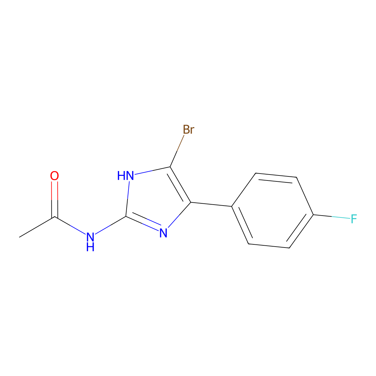 N-(5-Bromo-4-(4-fluorophenyl)-1H-imidazol-2-YL)acetamide molecular structure, CAS 2001563-66-0