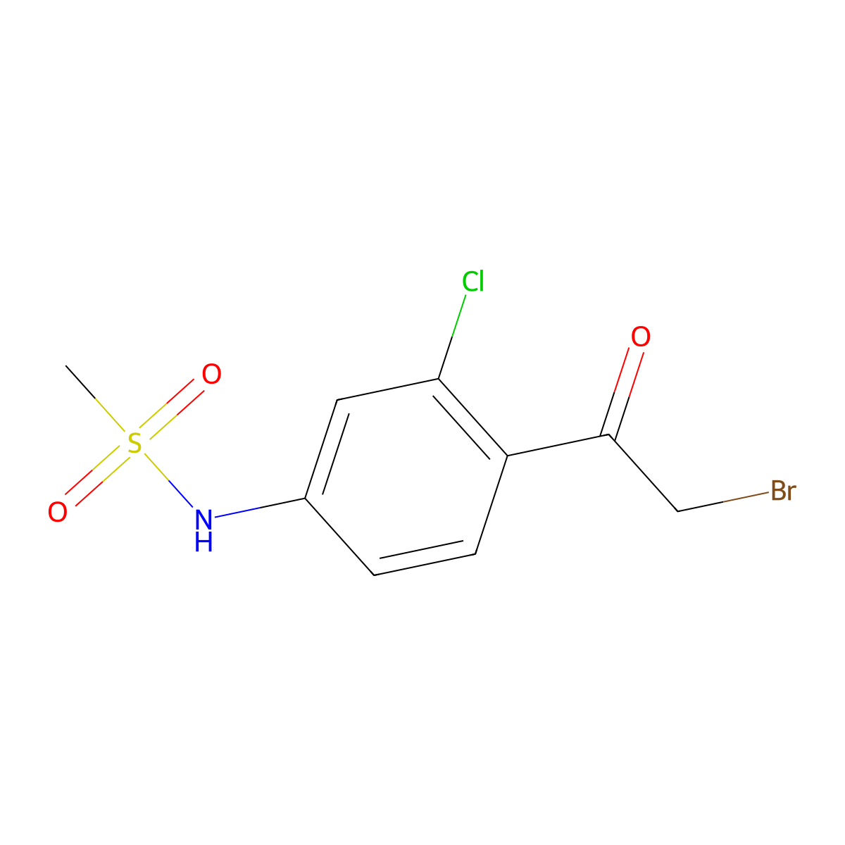 N-(4-(2-Bromoacetyl)-3-chlorophenyl)methanesulfonamide molecular structure, CAS 2001565-28-0