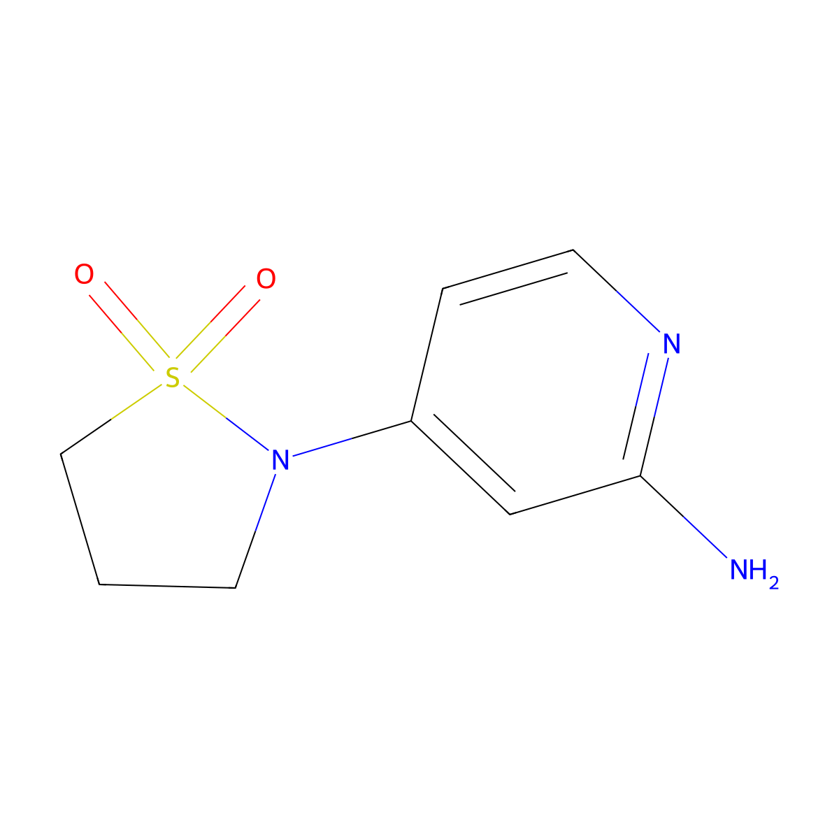 2-(2-Aminopyridin-4-yl)-1lambda6,2-thiazolidine-1,1-dione molecular structure, CAS 2001573-30-2