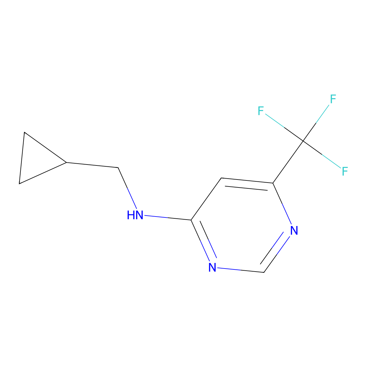 N-(cyclopropylmethyl)-6-(trifluoromethyl)pyrimidin-4-amine molecular structure, CAS 2001583-38-4